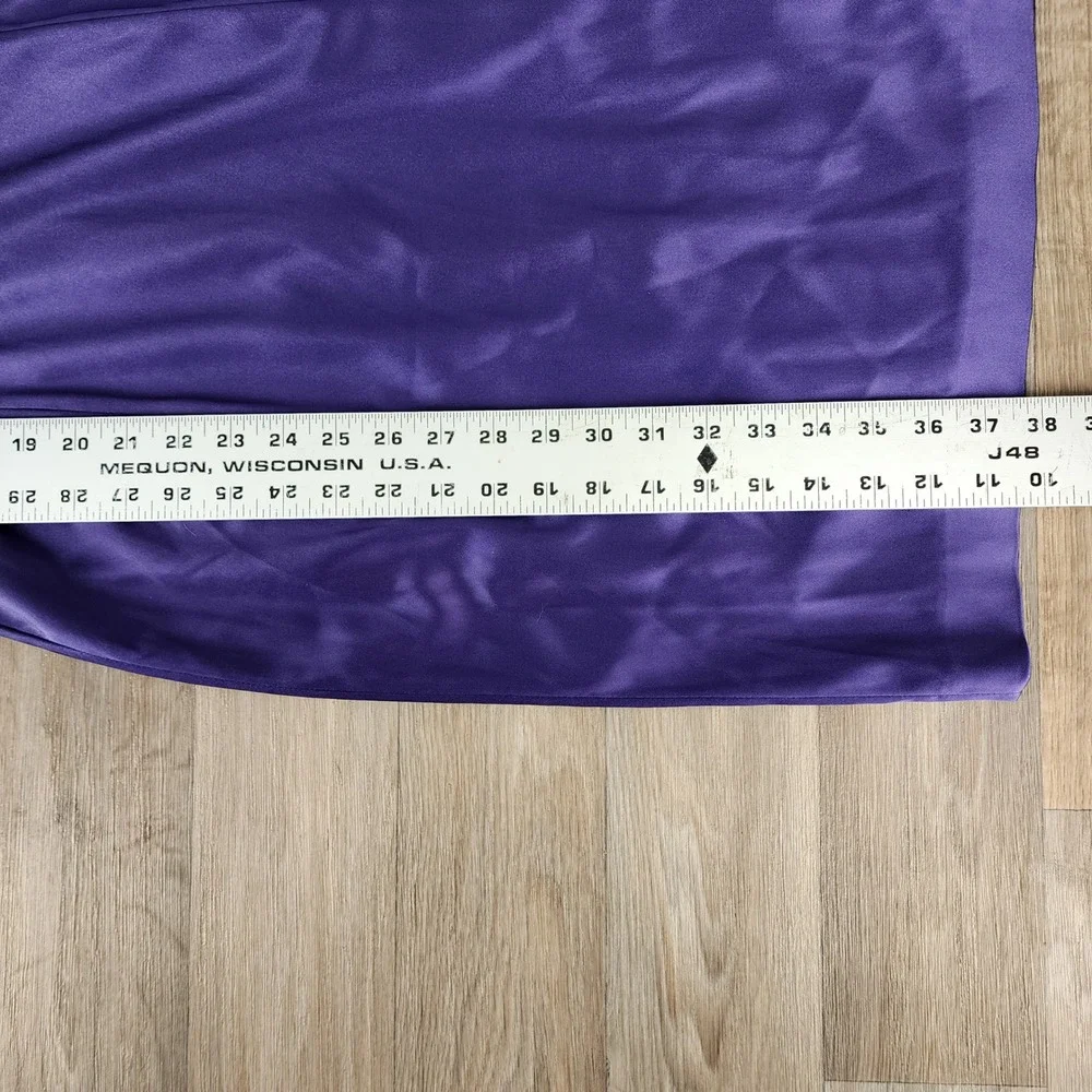 Donna Morgan Purple Satin Ruched Pleated Cocktail Dress DR125M Size 6 NEW